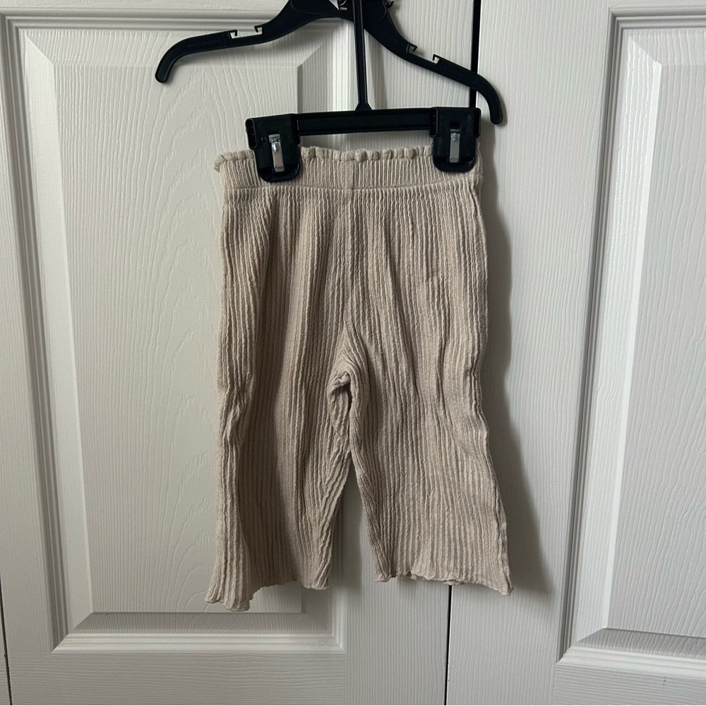 Ribbed Knit Beige Wide legged Pants Modern Moments 2T